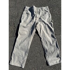 Carhartt Jeans Mens 36x30 Gray Rugged Flex Relaxed Fit Canvas Work‎ Carpenter